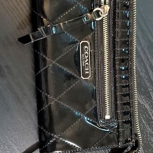 Black Patent Leather Coach Wristlet